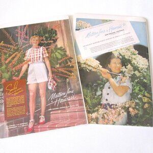 Maston Line Hawaii 2 Print Ad Lot Royal Hawaiian Hotel Pink Shower Tree '36 '37
